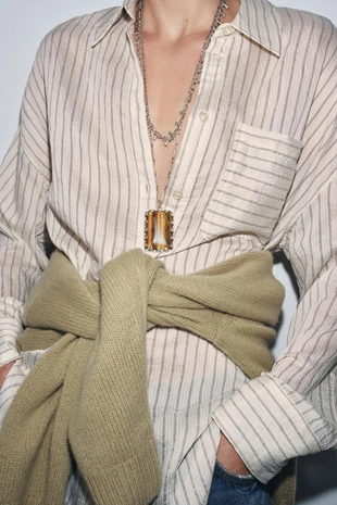 Набор из 2 ожерелий с звеньями и камнями- Заказать в России