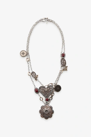 Набор из 2 ожерелий с сердцем и медальонами- Заказать в России