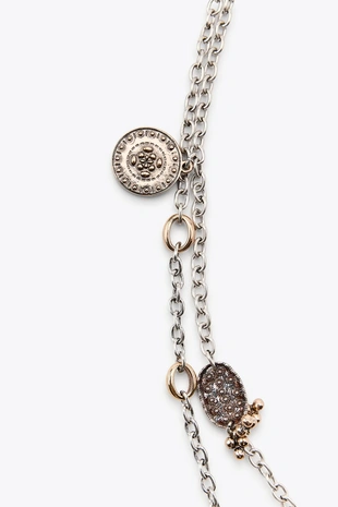 Набор из 2 ожерелий с сердцем и медальонами- Заказать в России