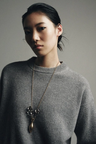 Металлическое ожерелье с цветами- Заказать в России