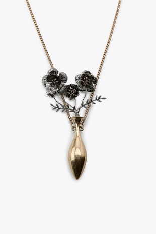 Металлическое ожерелье с цветами- Заказать в России