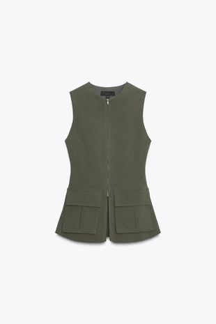 Эластичный хлопковый топ с карманами- Заказать в России