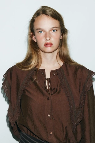 Рубашка с петлицей питер пэн из плавной ткани- Заказать в России