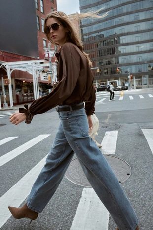 Рубашка из поплина с завязками- Заказать в России