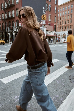 Рубашка из поплина с завязками- Заказать в России