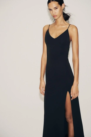 Длинное платье из крепа- Заказать в России