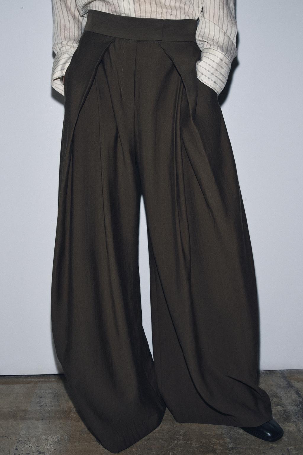 БРЮКИ С ЗАЩИПАМИ С ПЕРЕДИ — ZW COLLECTION