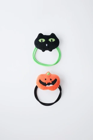 Набор из двух резинок для волос «тыква и кот»- Заказать в России