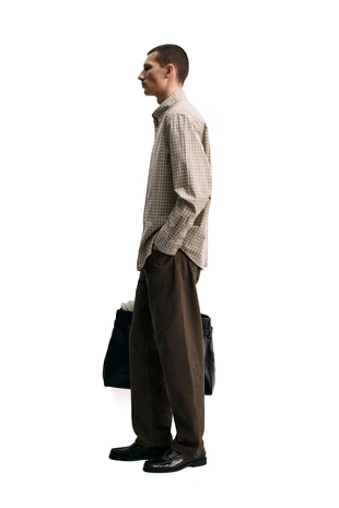 Рубашка классического кроя в клетку