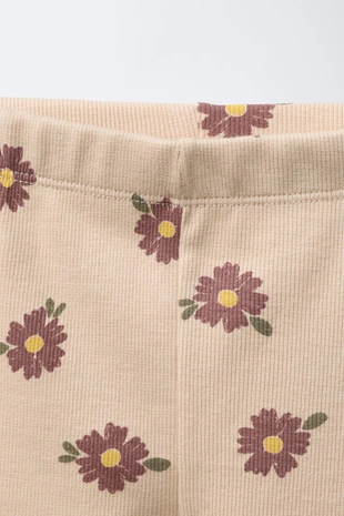 Комплект: толстовка и легинсы в рубчик с принтом