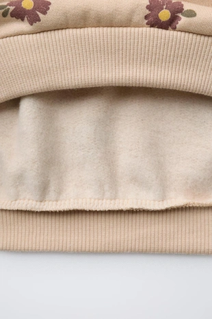 Комплект: толстовка и легинсы в рубчик с принтом- Заказать в России