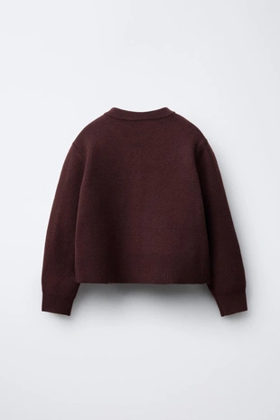 Burgundy | 2756/710/681 - Zara Вязаный кардиган с карманами