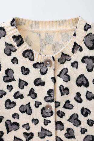 Ecru / Marl | 5536/710/082 - Zara Вязаный кардиган «сердца»