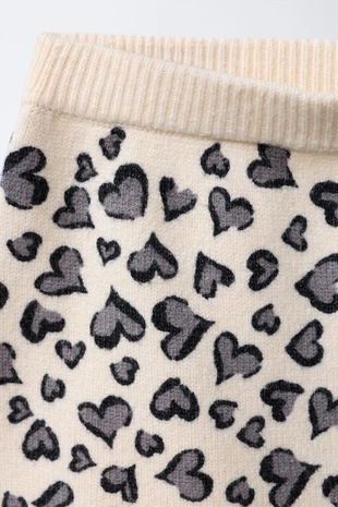 Ecru / Marl | 5536/711/082 - Zara Трикотажная юбка с сердечками