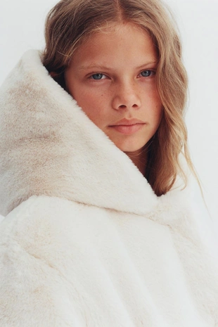 Купить Zara Куртка с капюшоном и отделкой под мех