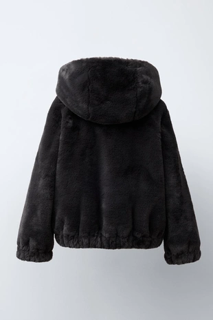 Куртка с капюшоном и отделкой под мех- Заказать в России