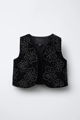 Жилет VELVET с бусинами- Заказать в России