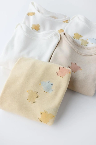 Набор из пяти боди с принтом  птицы - Заказать в России