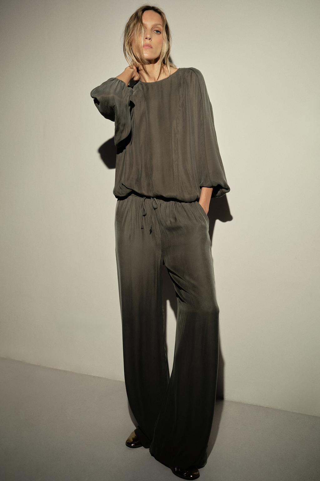БРЮКИ ИЗ СТРУЯЩЕЙСЯ ТКАНИ — ZW COLLECTION