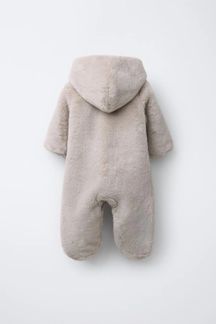 Купить Zara Комбинезон с капюшоном и эффектом меха