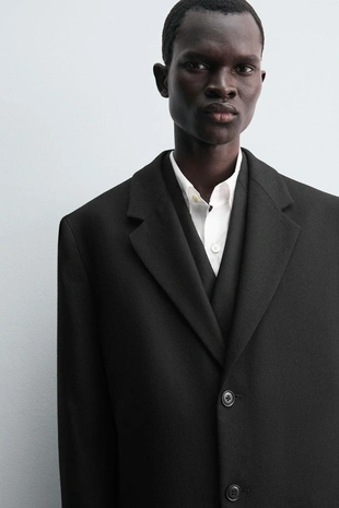 Легкое пальто из 100% шерсти- Заказать в России