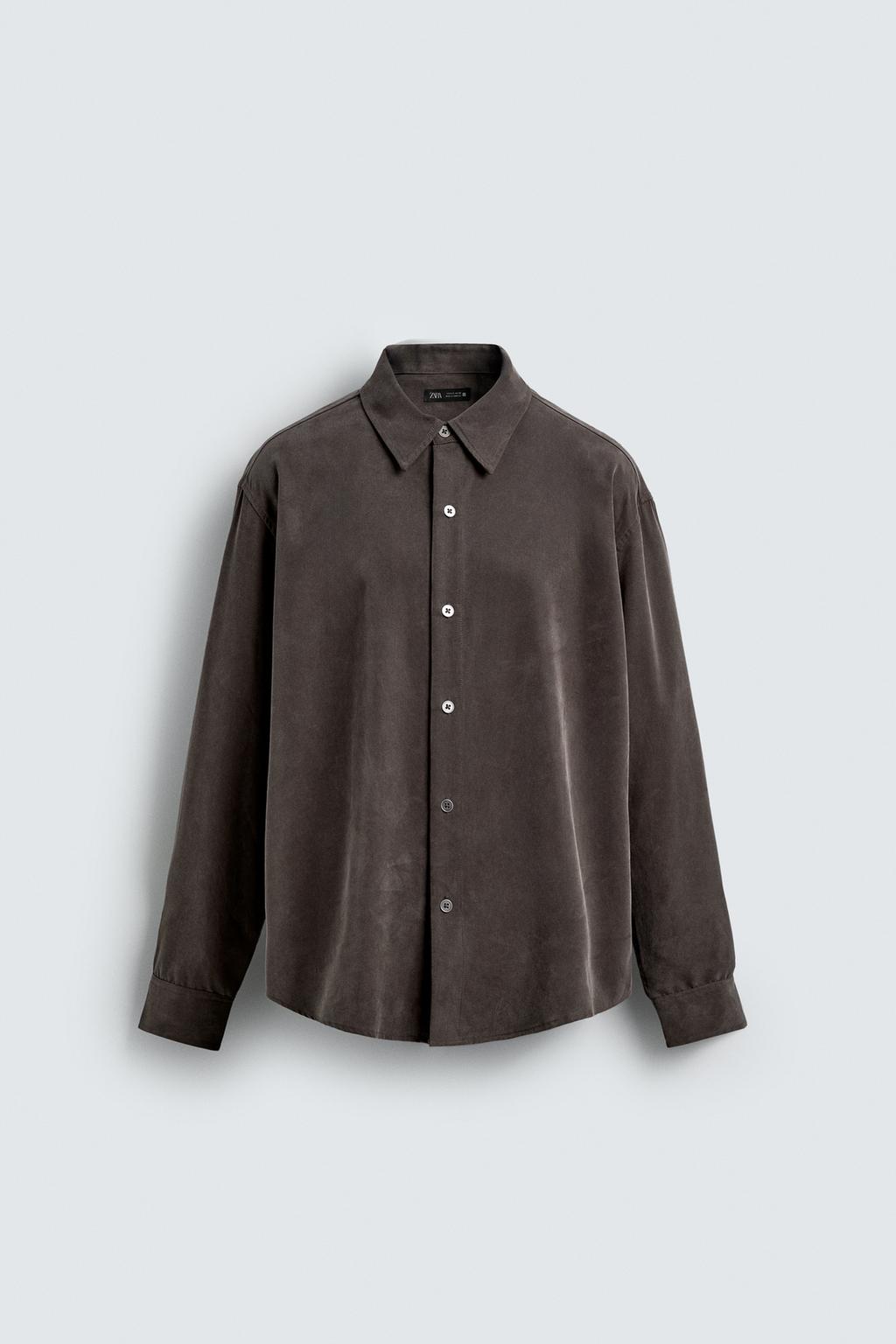 РУБАШКА RELAXED FIT ИЗ СТРУЯЩЕЙСЯ ТКАНИ