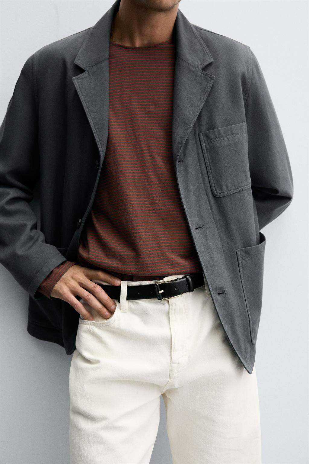 БЛЕЙЗЕР RELAXED FIT ИЗ СТРУКТУРИРОВАННОЙ ТКАНИ