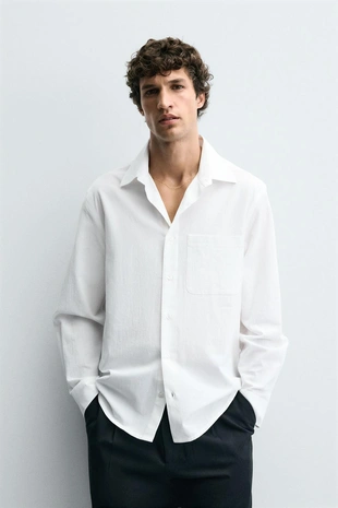 Рубашка с жатым эффектом- Заказать в России