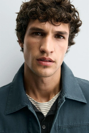 Укороченная куртка с эффектом потертости- Заказать в России