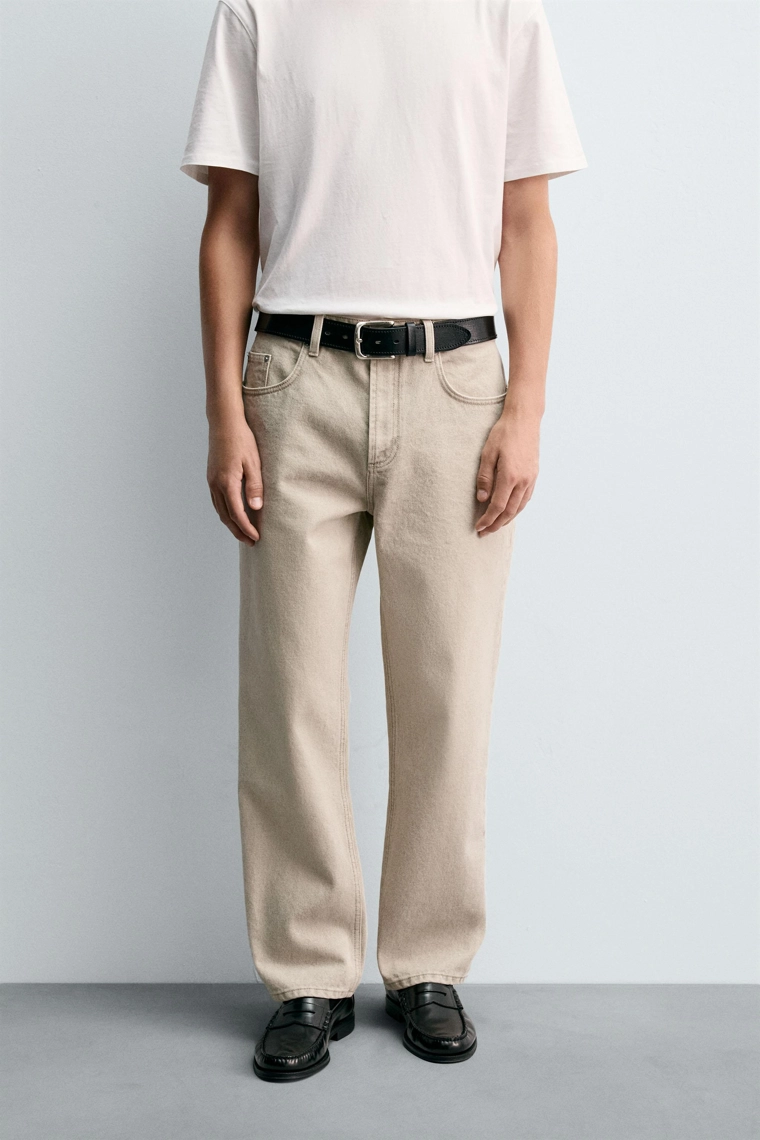 Джинсы прямого кроя с водным принтом