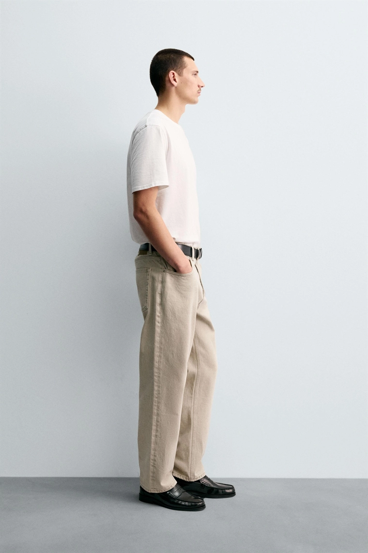 Джинсы прямого кроя с водным принтом