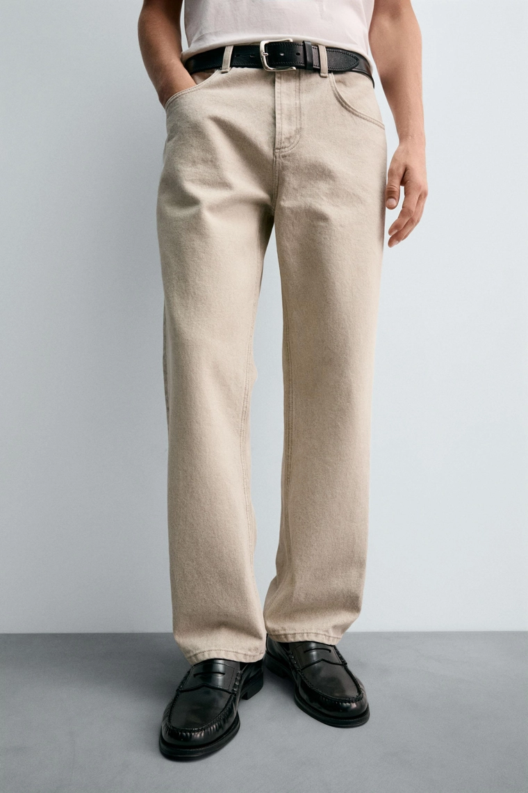 Джинсы прямого кроя с водным принтом