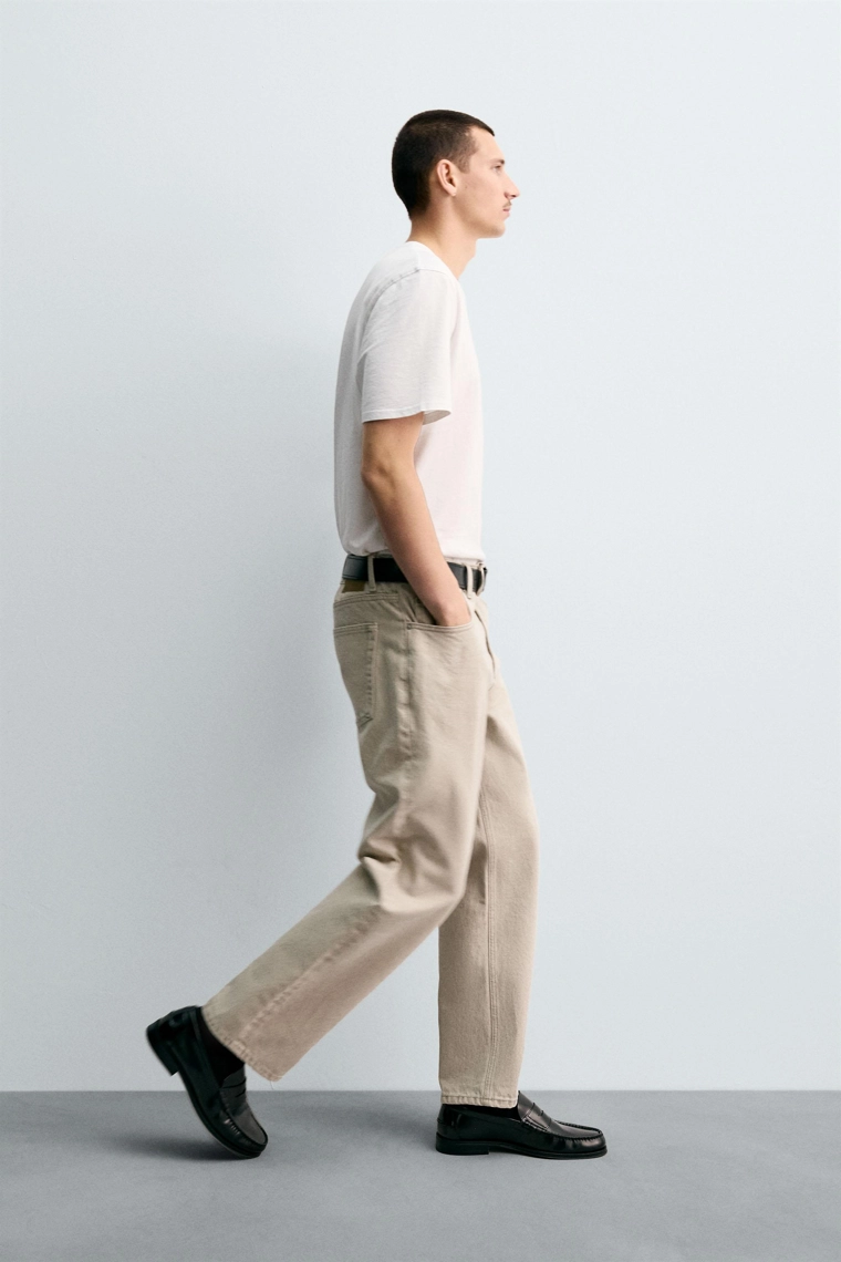 Джинсы прямого кроя с водным принтом