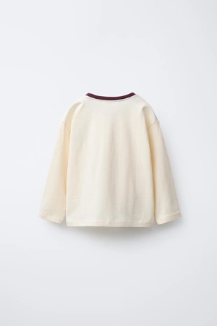 Лонгслив в стиле преппи с вышивкой «медведь»