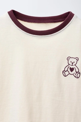 Лонгслив в стиле преппи с вышивкой «медведь»