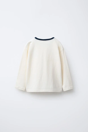 Лонгслив в стиле преппи с вышивкой «медведь»- Заказать в России