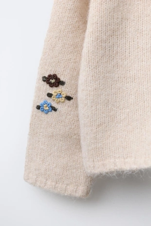 Кардиган с вышивкой «цветы»- Заказать в России