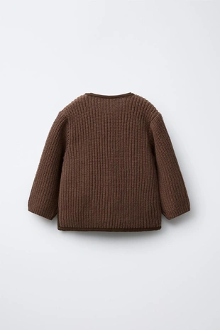 Купить Zara Стеганая куртка с трикотажной отделкой