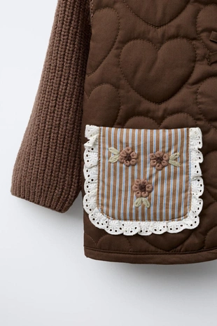 Стеганая куртка с трикотажной отделкой- Заказать в России