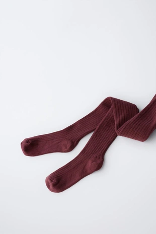 Однотонные колготки в рубчик