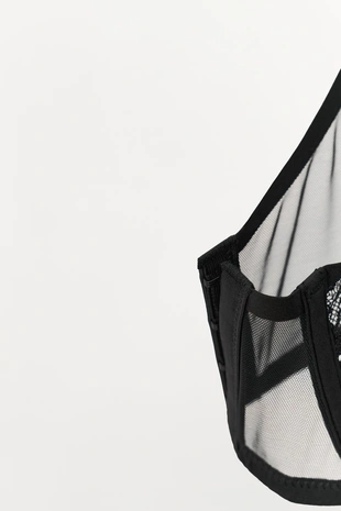 Укороченный топ из сетчатой ткани с кружевом- Заказать в России