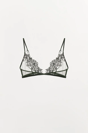 Кружевной сетчатый бюстгальтер с треугольными чашками- Заказать в России