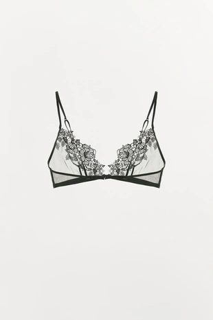 Кружевной сетчатый бюстгальтер с треугольными чашками- Заказать в России