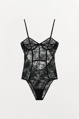 Кружевное боди с пуговицами- Заказать в России