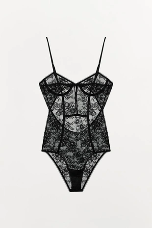 Кружевное боди с пуговицами- Заказать в России