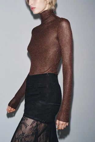 Комбинированная юбка из жоржета- Заказать в России