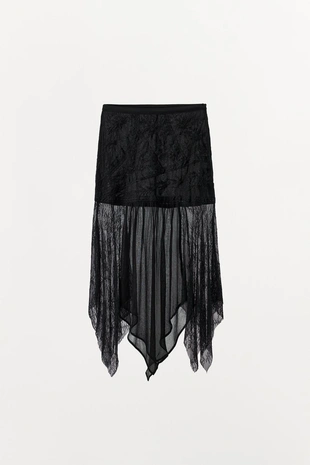 Комбинированная юбка из жоржета- Заказать в России