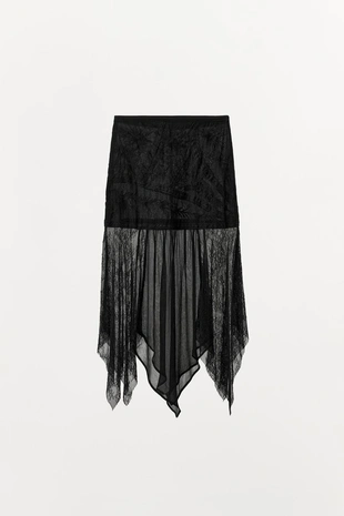 Комбинированная юбка из жоржета- Заказать в России