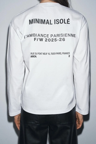 Футболка с надписью и длинными рукавами- Заказать в России