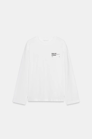 Футболка с надписью и длинными рукавами- Заказать в России